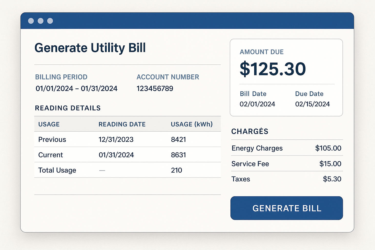 Automated Bill System